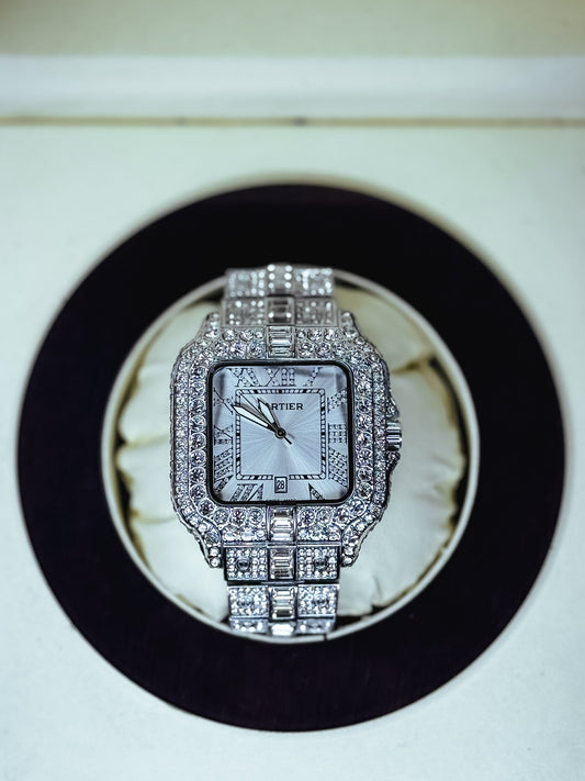iced-out Cartier Santos