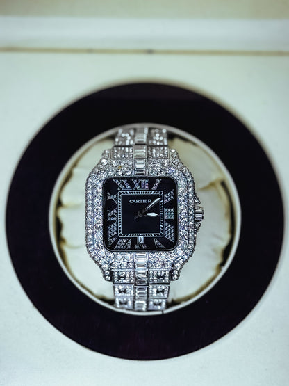 iced-out Cartier Santos